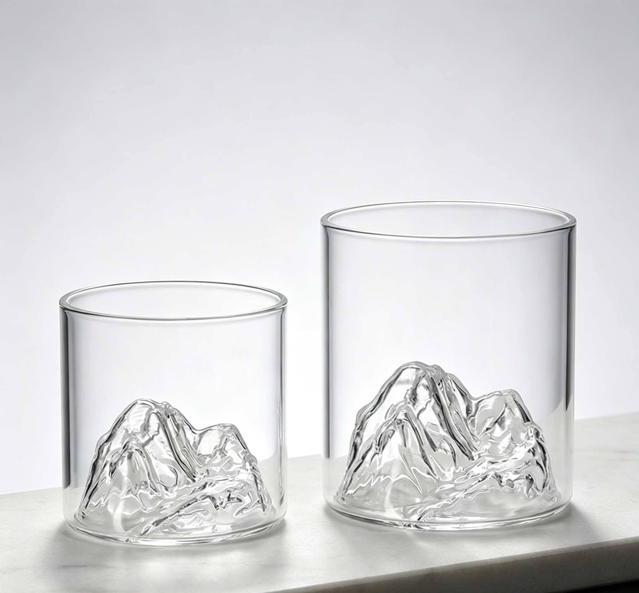 Heavy-Duty Glacier Embossed Straight Glass Tumbler, Premium Cup for Spirits & Cocktails