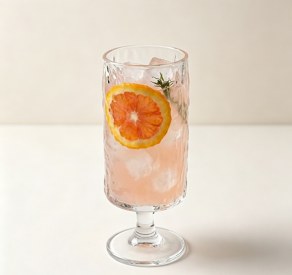 Ins-Style Ice Pattern Embossed Footed Glass, Commercial Cafe Cup for Cold Brew Beverages