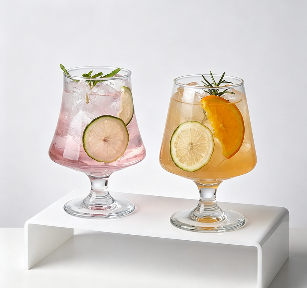 Ins Viral Wide Belly Short Stem Glass, Premium Bar Cup for Craft Cocktails & Juice