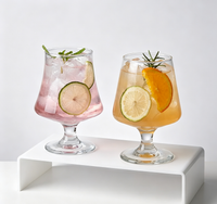 Ins Viral Wide Belly Short Stem Glass, Premium Bar Cup for Craft Cocktails & Juice